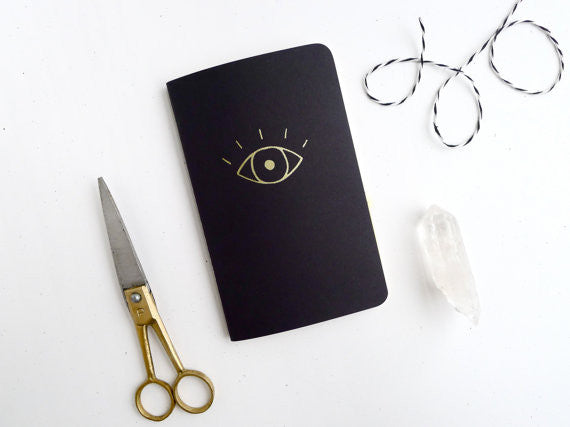 Gold Evil Eye Jotter Notebook by Middle Dune