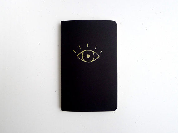 Gold Evil Eye Jotter Notebook by Middle Dune