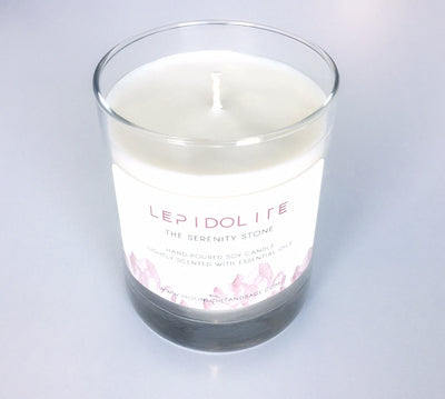 Lepidolite Crystal Candle
